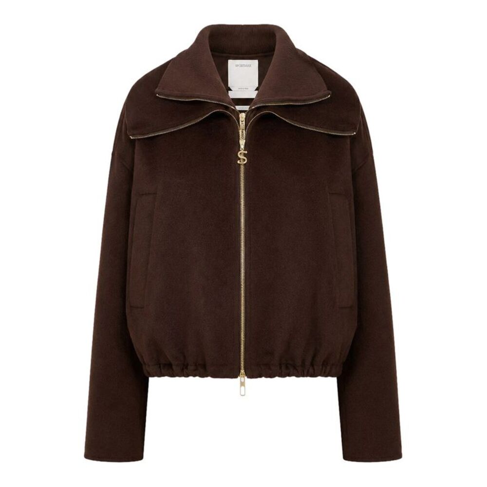 Sportmax Women Pure Wool Bomber Jacket With Removable Front Insert